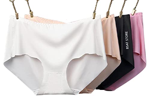 Women's Ice Silk Blend Invisible Lines No Show Hipster Panty (Pack of 3)
